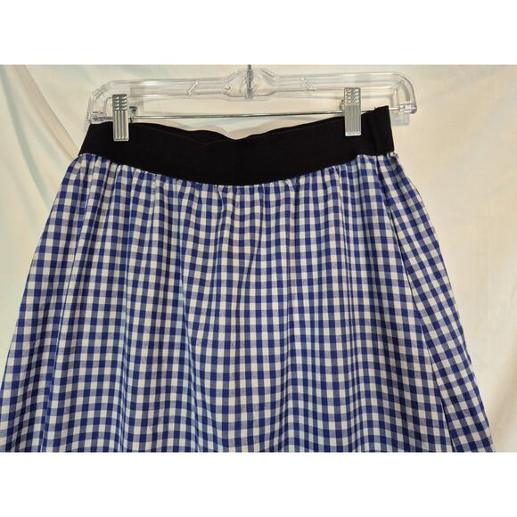 New TOV Holy Los Angeles Gingham Blue White Maxi Skirt EU 42 US 8 10 - Picture 4 of 7